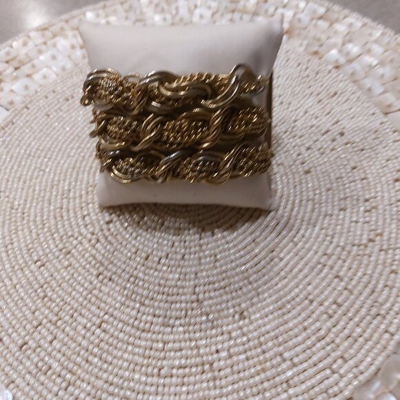 VINTAGE Women's Silver-Tone 2-Sides Stretch Balls Chain Link Bracelet - One Size - Picture 2 of 8